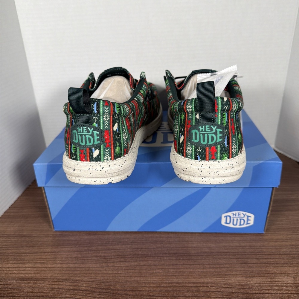 Hey Dude Men's Wally Fishmas Sweater Pine Green/Multi Shoes NIB! 2025 Sz Mens 10 - Picture 5 of 7